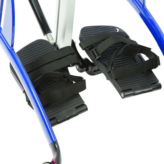Separate foot supports with hinged sandals