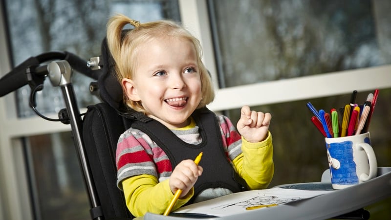 Girl in R82 Kudu wheelchair