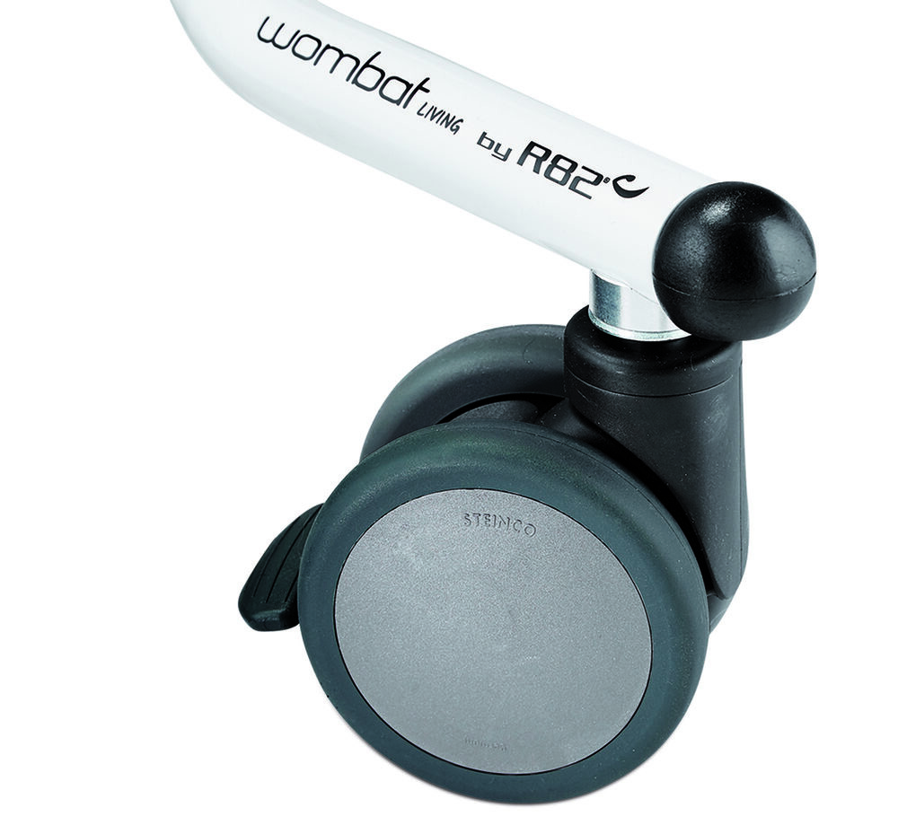 Castors with directional stabilizers
