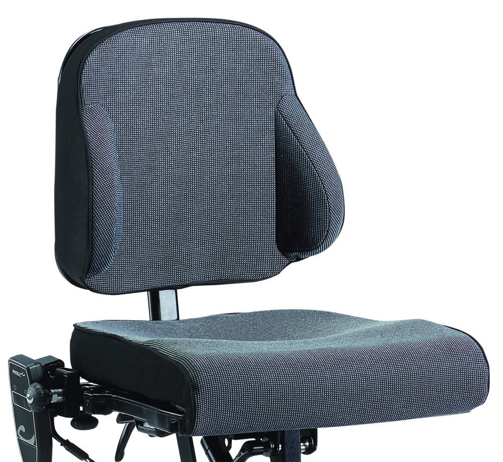 Back rest and seat cushion contoured