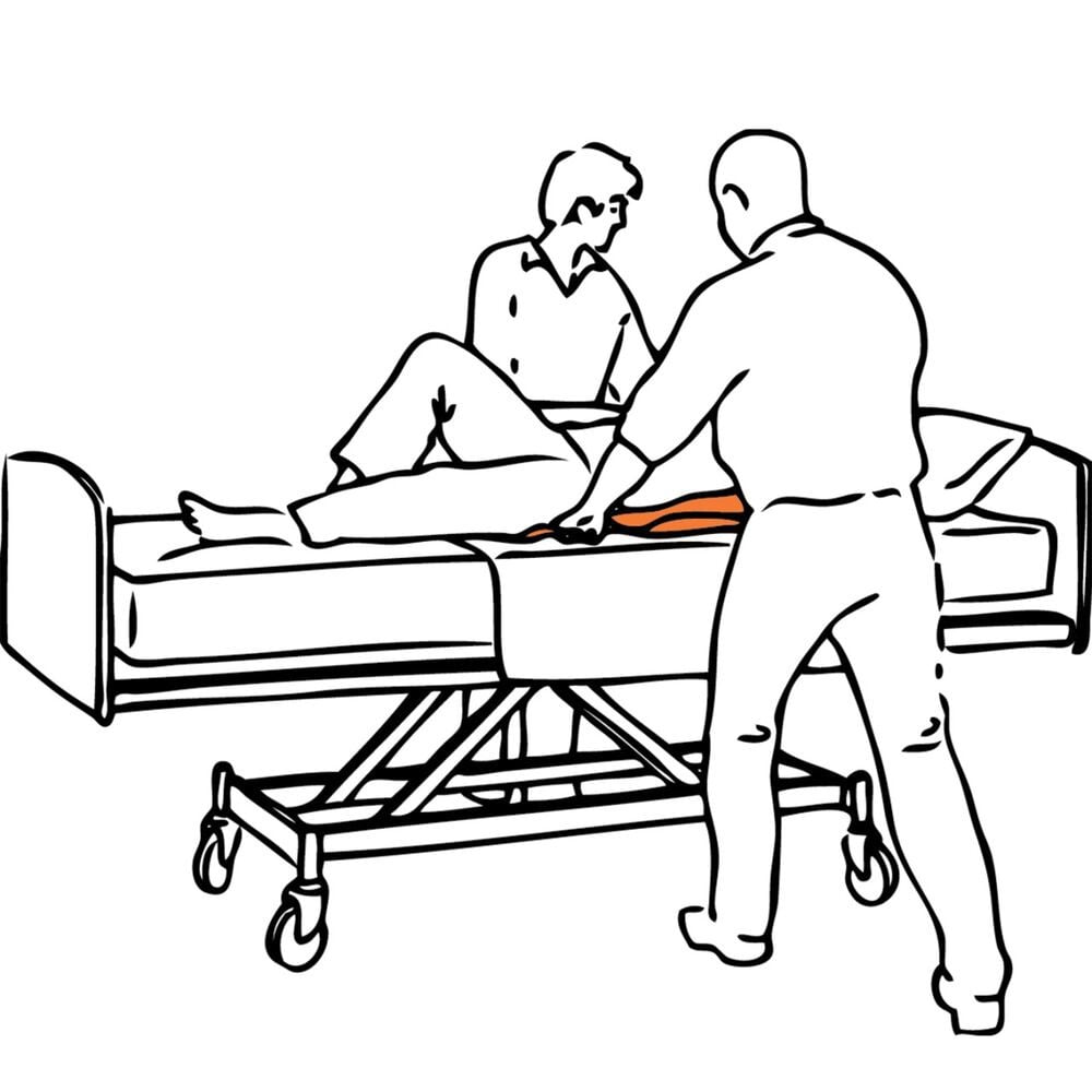 Immedia 4WayGlide is a in-bed system that can be used for turning, whether independent or assisted. It enables positioning, moving higher up in bed and can also be used with a hoist.