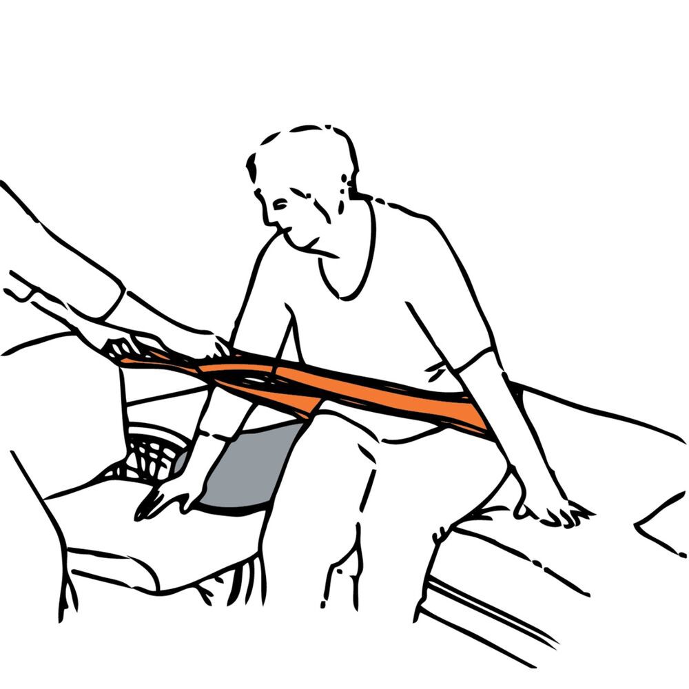 The Immedia Sling intended use is to support moving higher up in bed, transfer between bed, wheelchair, chair, etc. It can also be used for support to stand up or sit down or moving back and forward in a chair or wheelchair.