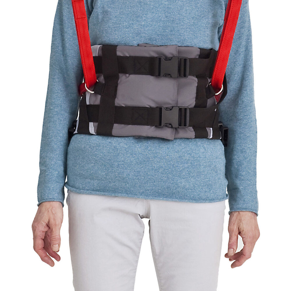 Ambulating Vest with double buckle system distributes pressure over a larger surface.