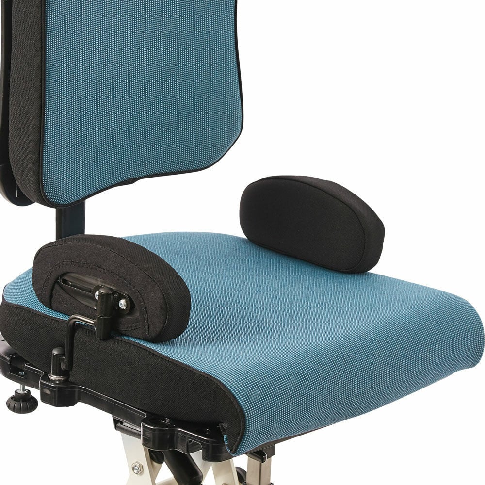 Wombat Living offers stepless adjustment for growth. Move the backrest forward or backward and adjust the hip supports to fit any user size. The hip supports also angle to support the user’s hips and thighs