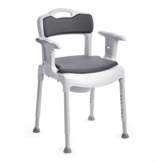With the paddings, the Swift commode has a discrete design and is comfortable also for dressing and undressing.