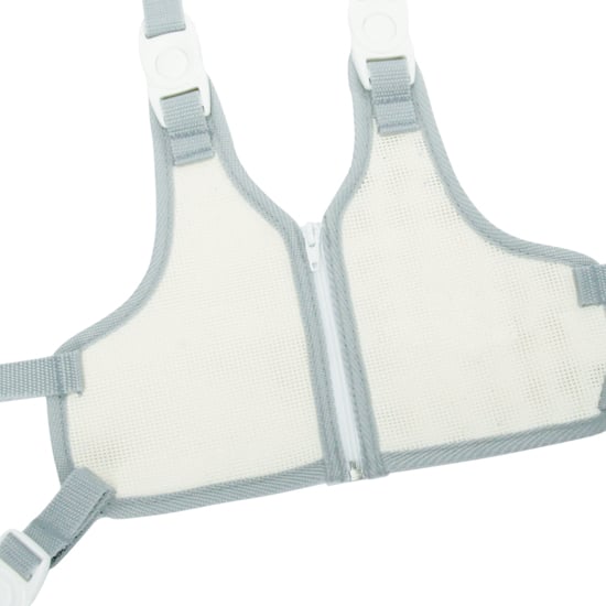 Pettorina con cerniera, tessuto a rete