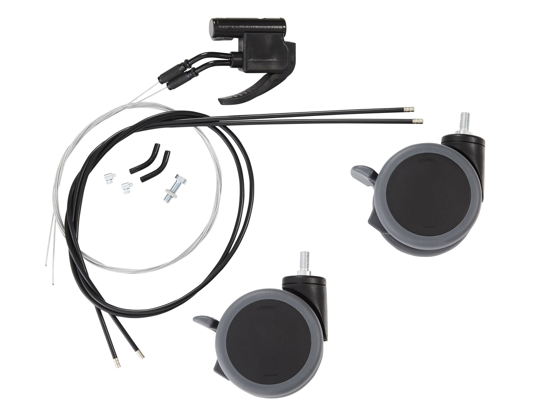 Hand operated central brake kit for retrofitting