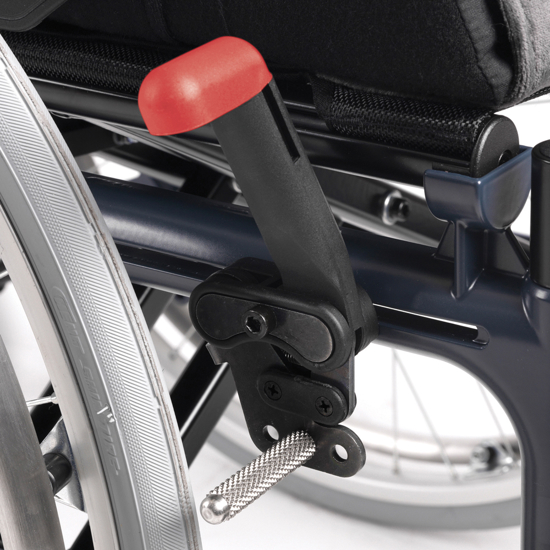 User brake, brake with angled brake handle, red