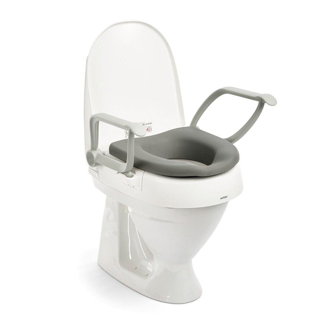 Etac soft seat on Cloo raised toilet seat