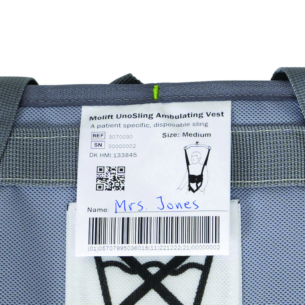Molift UnoSling Ambulating Vest label
