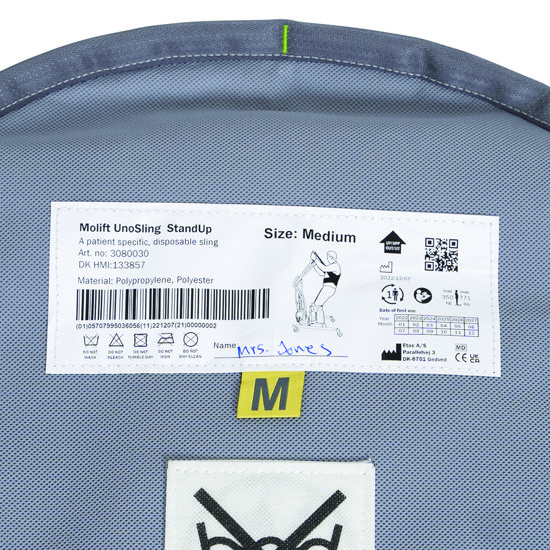 Molift UnoSling StandUp Label with users name