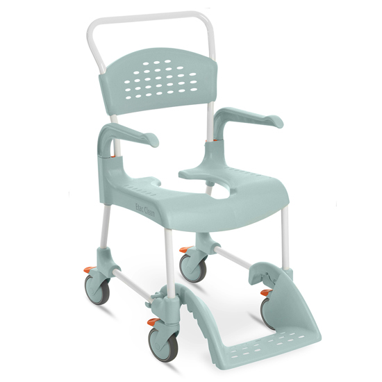 Etac Clean shower commode chair in lagoon green
