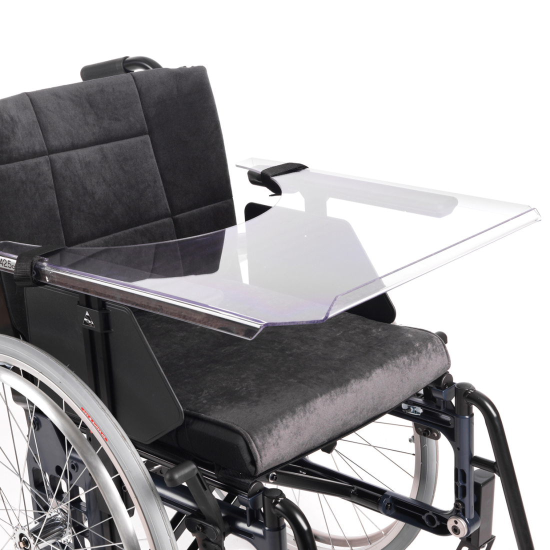 Fastened to the arm support cushions (included) using Velcro. Fits both short and long arm support. Available for seats up to 50 cm (20") width. A non-slip mat is available as an extra option.