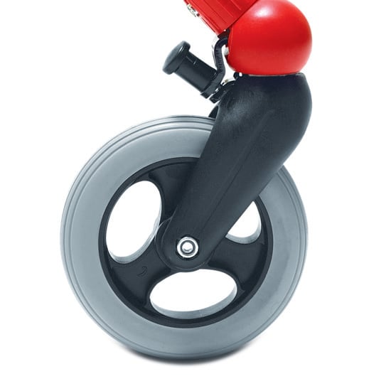 Front wheels with directional stabilizer
