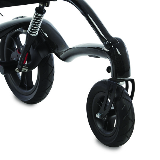 7" turnable front wheels, with directional stabiliser