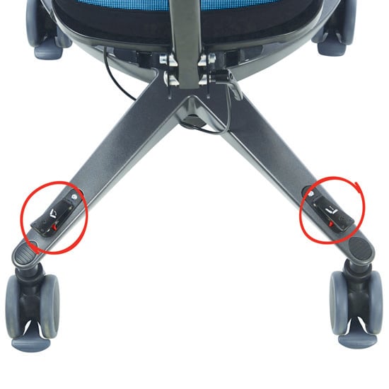 Height and tilt pedals with lock-out on frame