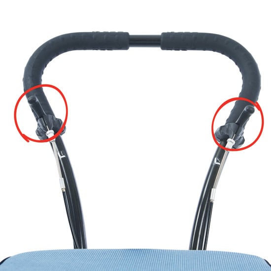 Height and tilt lever on push brace