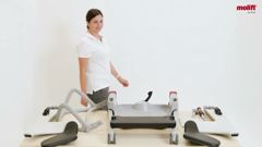 Instructions on how to assembly the sit-to-stand device Molift Transfer Pro.