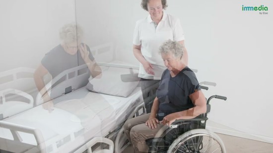 Se hur 3B-Board Glidbräda kan användas vid förflyttning från säng till rullstol - självständigt och med en vårdare.