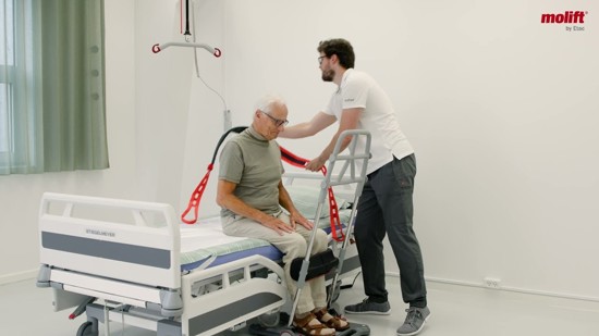 Støtte og sikkerhed under forflytning med Molift Transfer Pro.