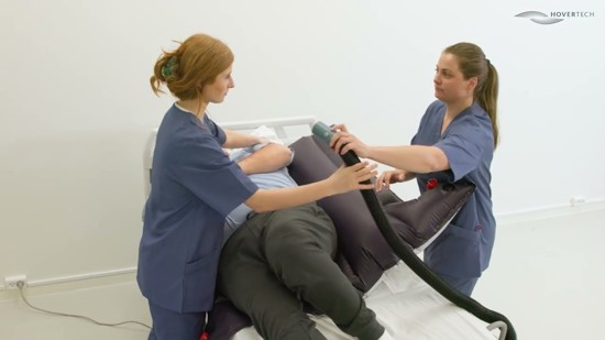 HoverTech Q2Roller - Apply the mat under the patient using log rolling technique