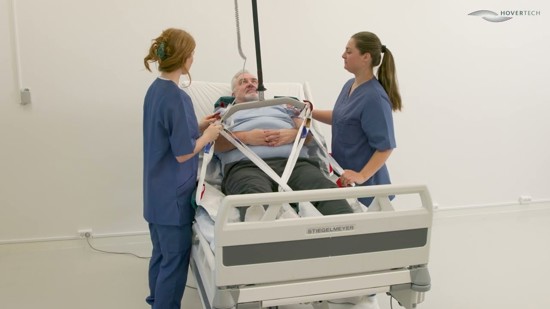 HoverMatt PROS Air Sling - Applying the sling on a bariatric patient