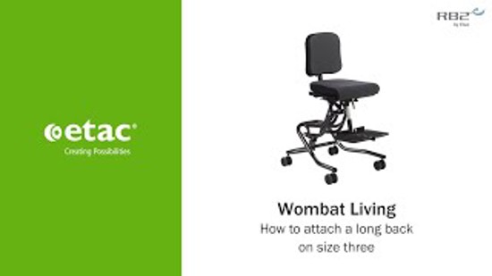 Hoe plaats ik de hoge rug op een maat 3 Wombat Living