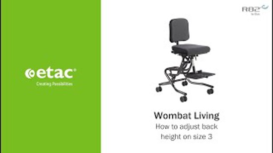 Anpassung der Rückenlehne beim Wombat Living Größe 3.
