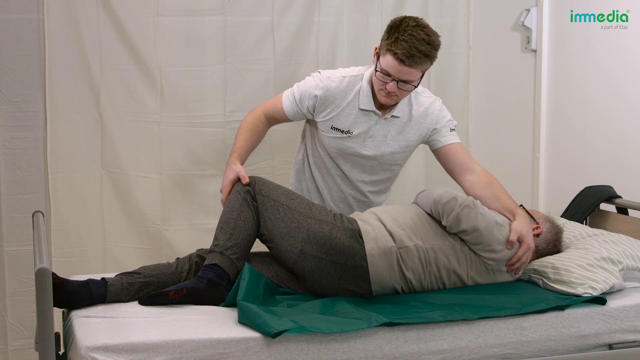 Positioning higher in bed using OneManSling and MultiGlide
